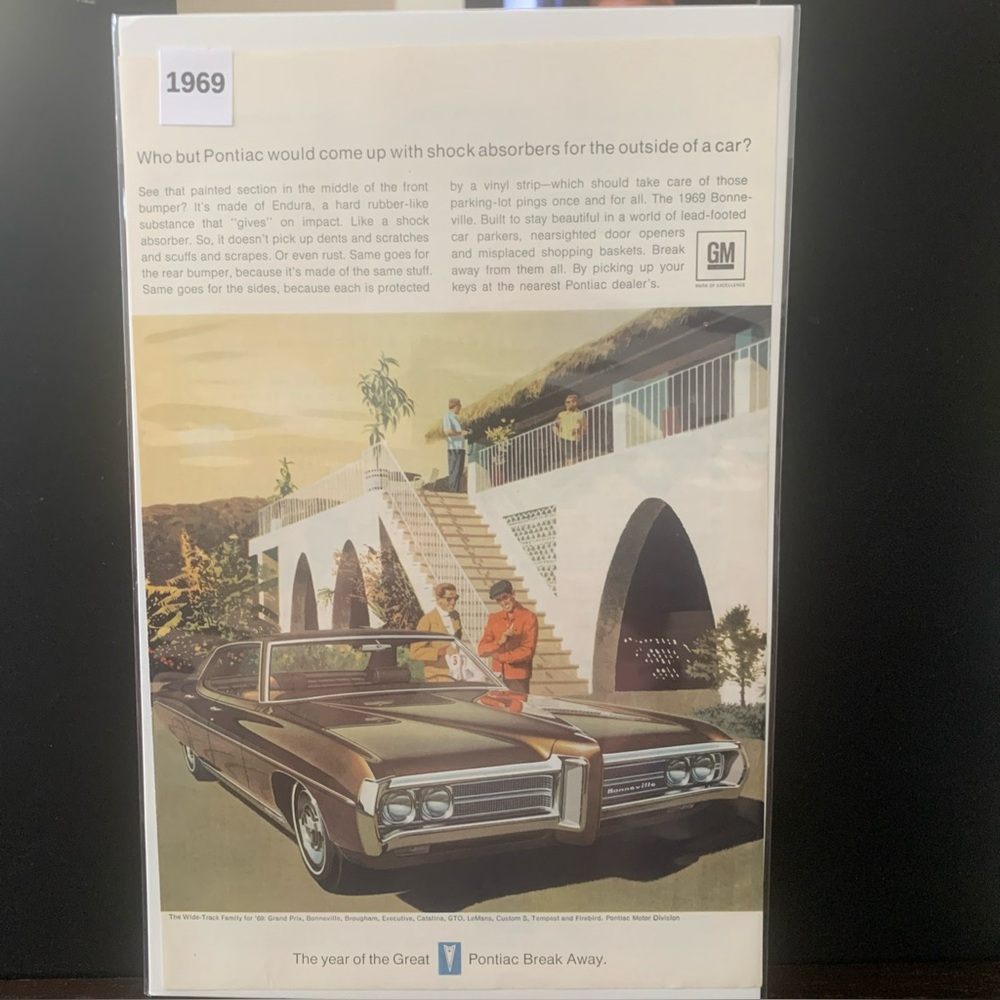 Vintage 1969 Pontiac Bonneville Shock Absorbers For The Outside? Advertisement